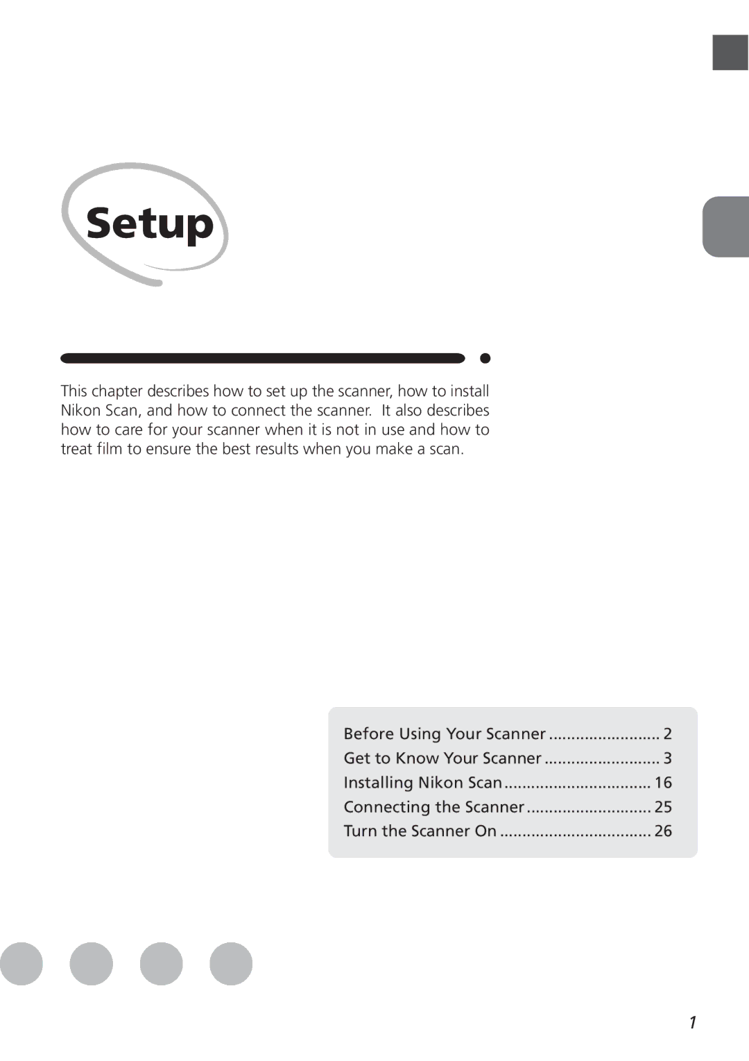 Nikon LS8000 user manual Setup, Before Using Your Scanner 