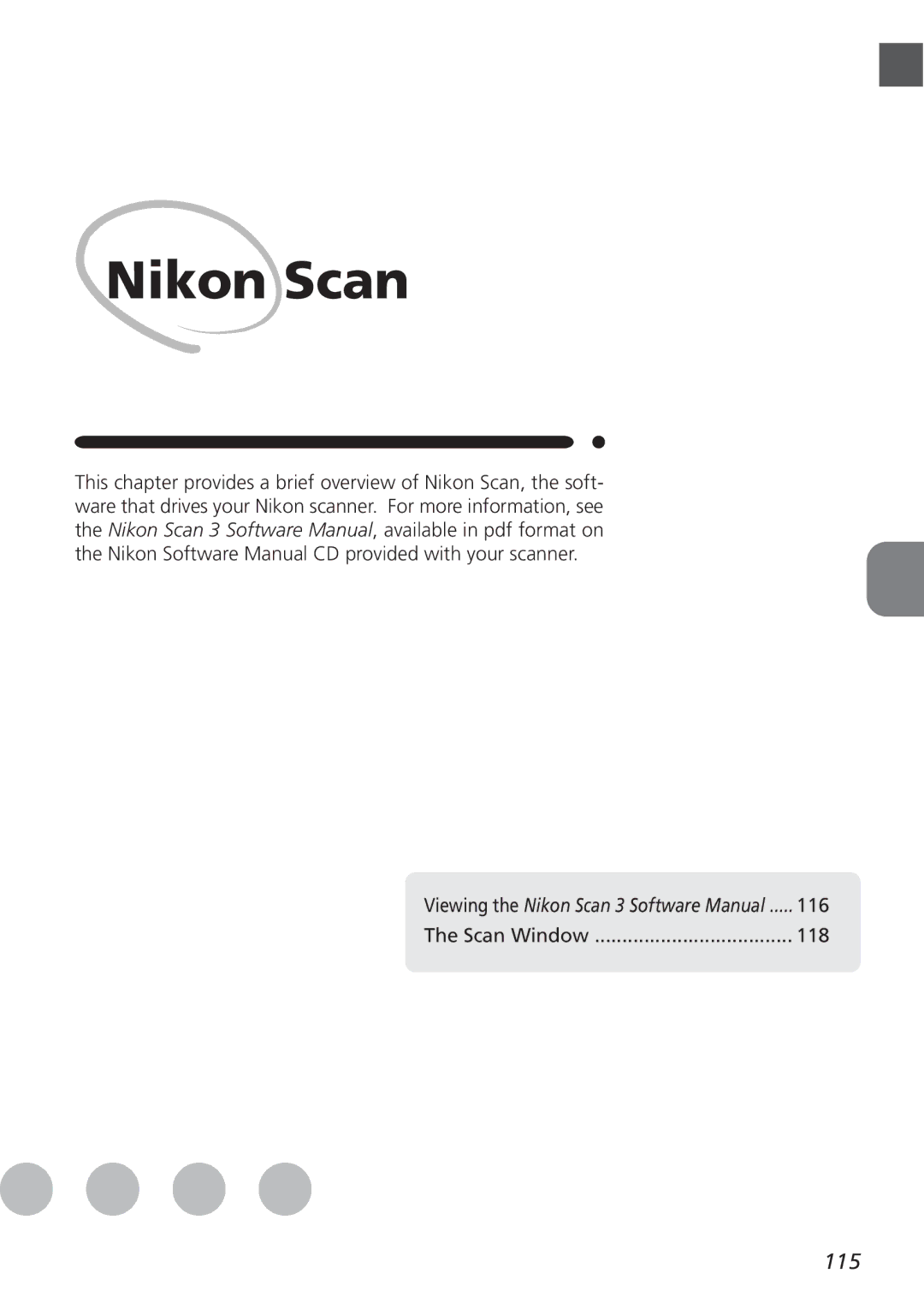 Nikon LS8000 user manual 115, Scan Window 118 