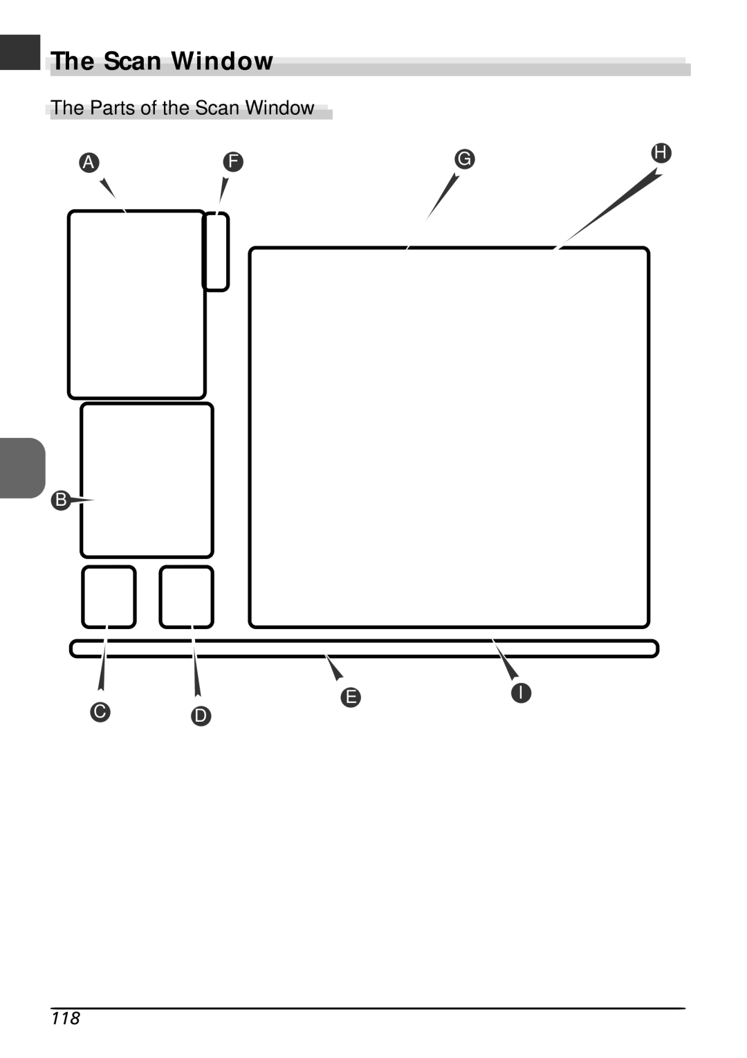 Nikon LS8000 user manual Parts of the Scan Window, 118 