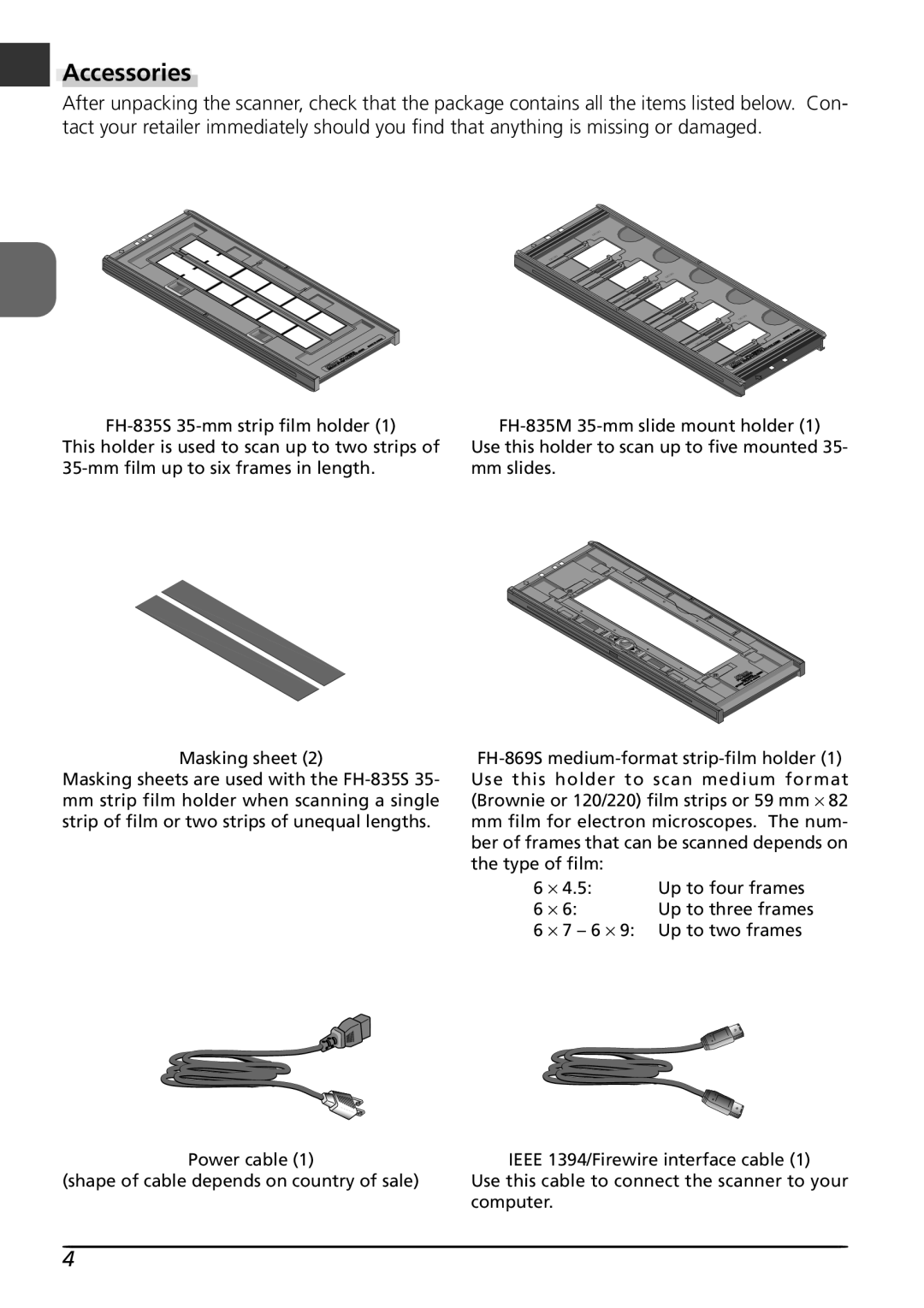 Nikon LS8000 user manual Accessories 