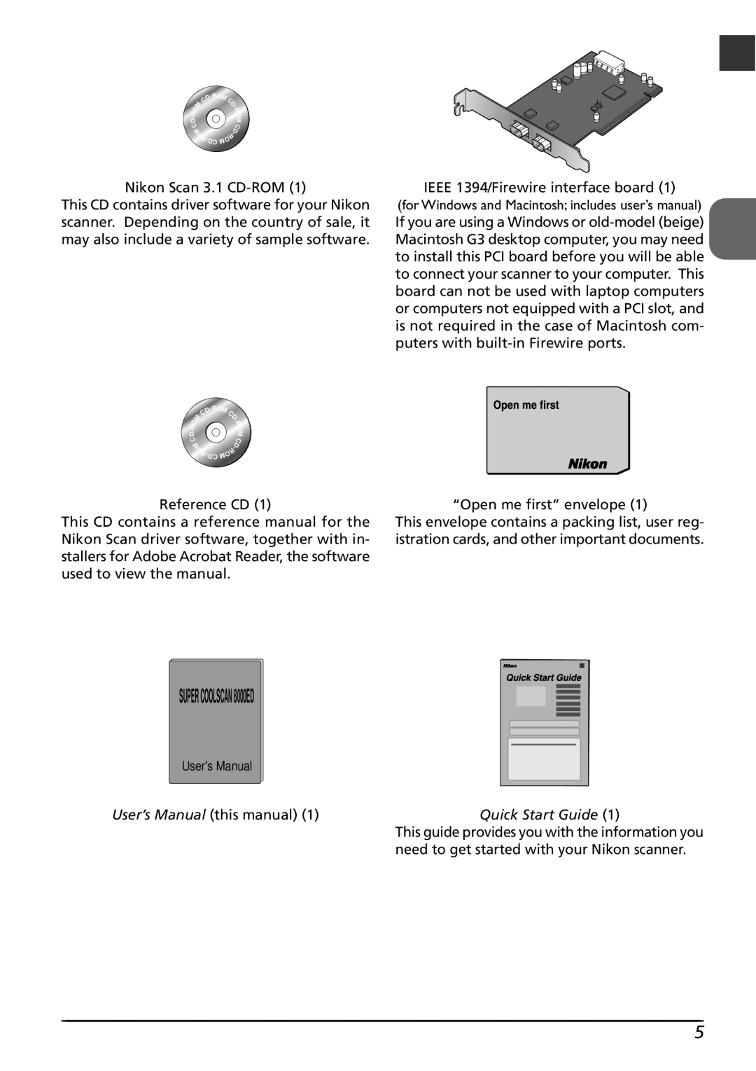 Nikon LS8000 user manual SUPERCOOLSCAN8000ED 