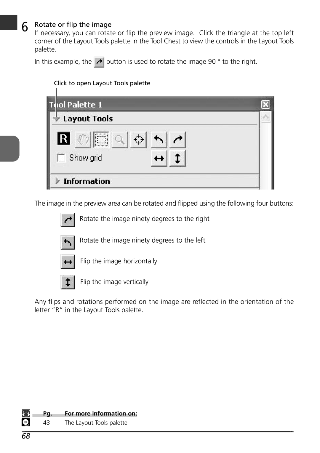 Nikon LS8000 user manual Rotate or flip the image 