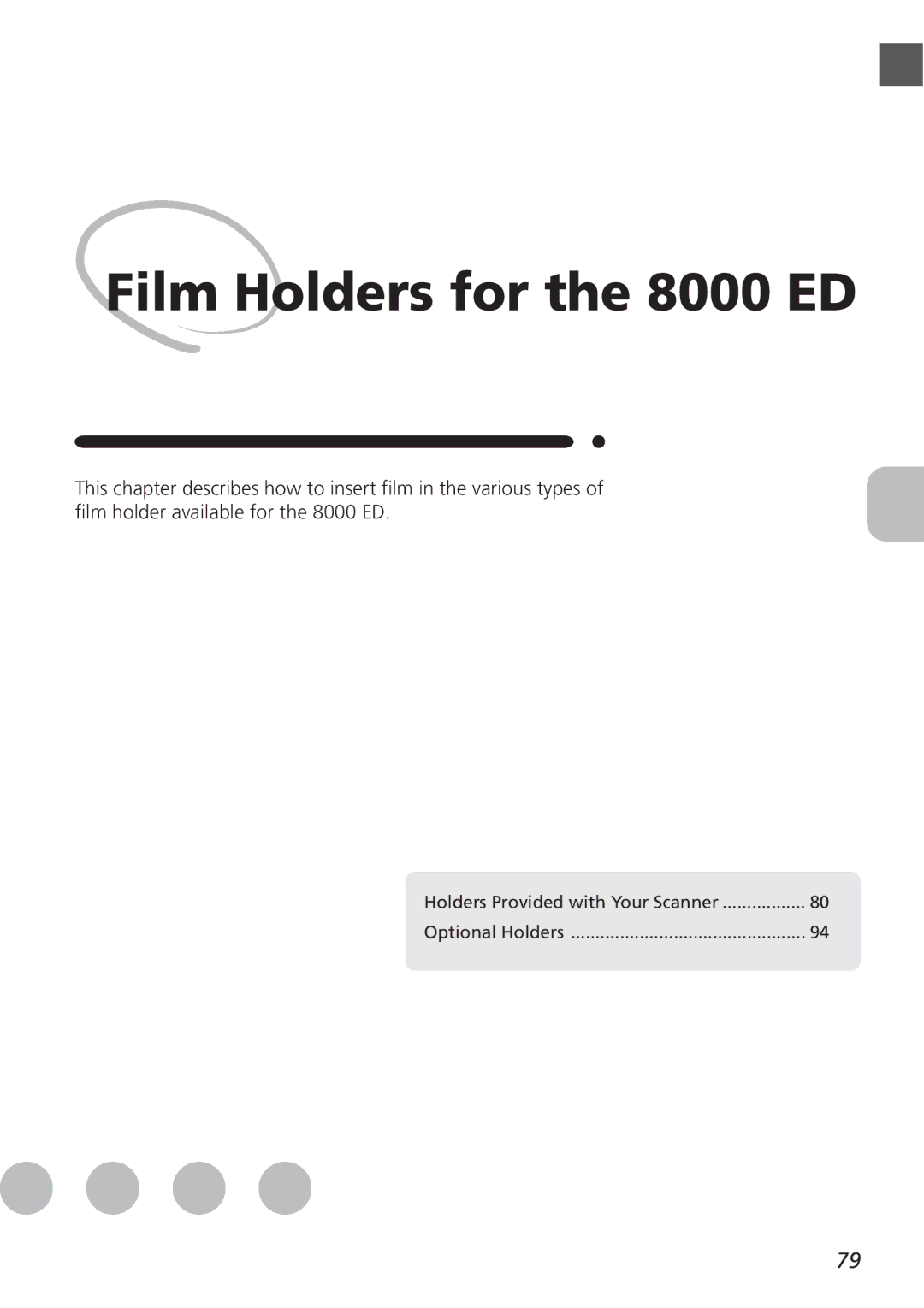 Nikon LS8000 user manual Film Holders for the 8000 ED 