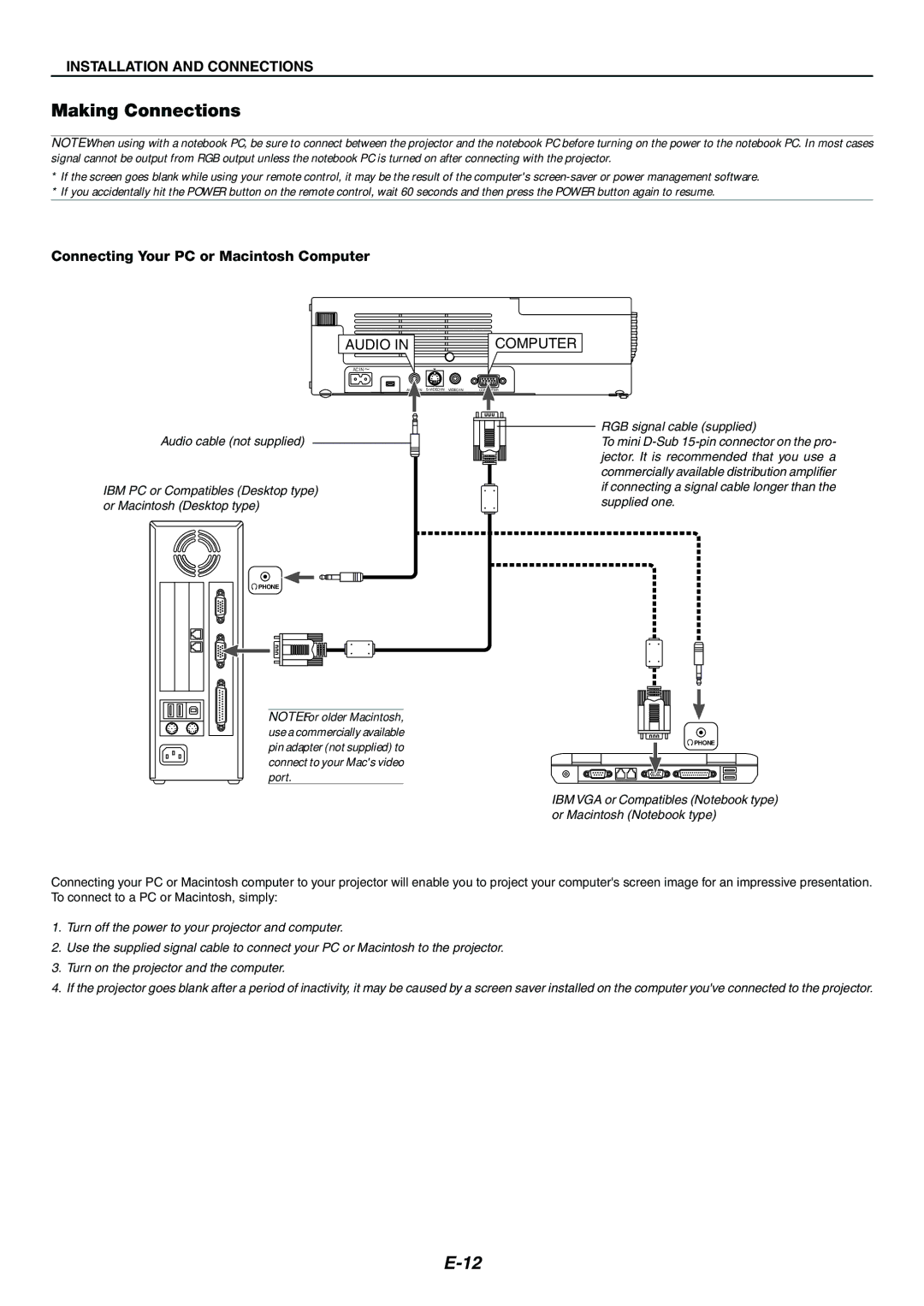 Nikon LT170 manual Making Connections, Connecting Your PC or Macintosh Computer 