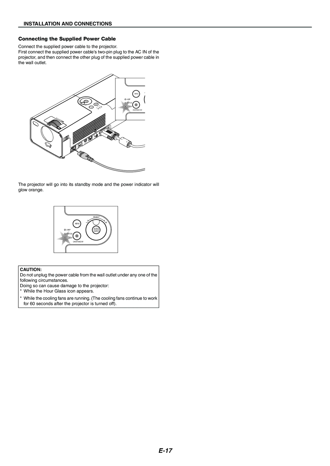 Nikon LT170 manual Connecting the Supplied Power Cable 