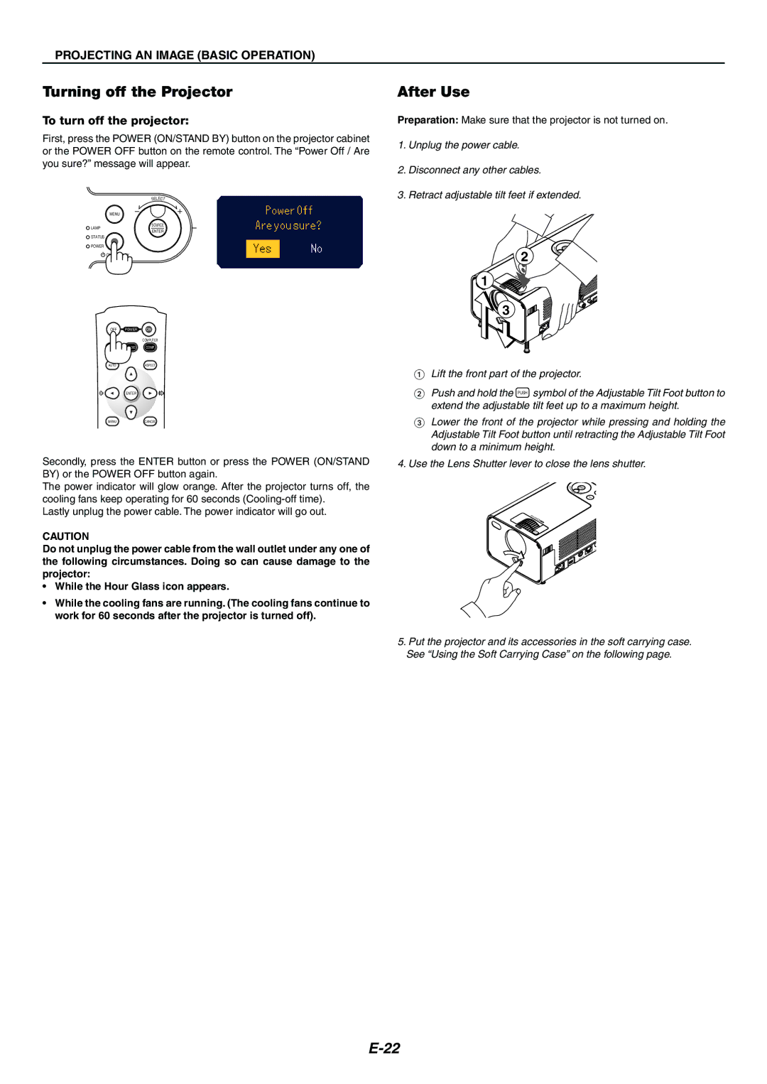 Nikon LT170 manual Turning off the Projector, After Use, To turn off the projector 