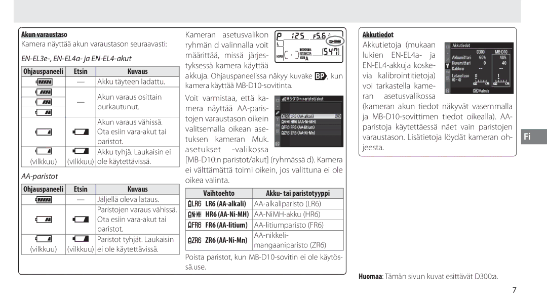 Nikon MB-D10 user manual Kameran, Ryhmän d valinnalla voit, Tyksessä kamera käyttää 