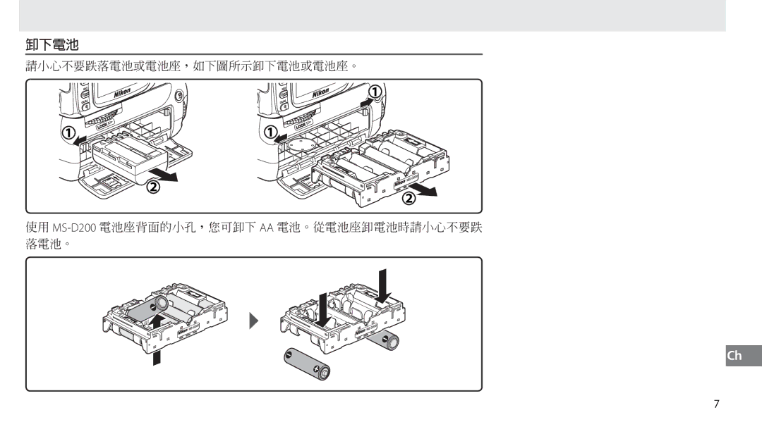 Nikon MB-D80 user manual MS-D200 