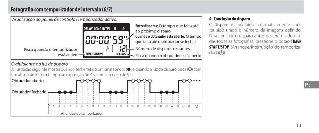 Nikon MC-36 instruction manual Fotografia com temporizador de intervalo 6/7, Conclusão do disparo 