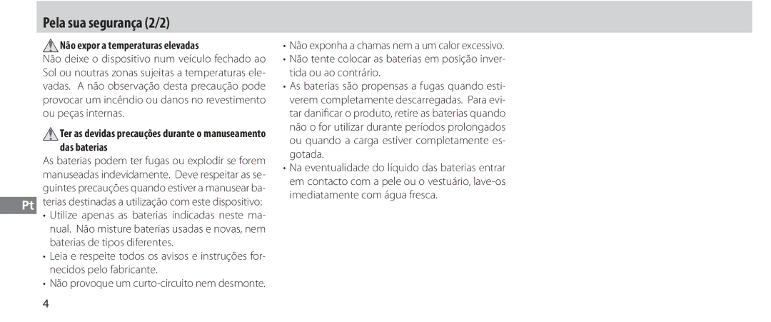 Nikon MC-36 Pela sua segurança 2/2, Não expor a temperaturas elevadas, Não provoque um curto-circuito nem desmonte 