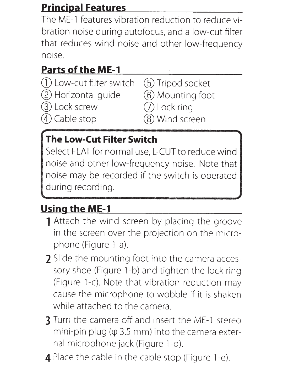 Nikon ME-1, 27045 user manual Parts of the, Using 