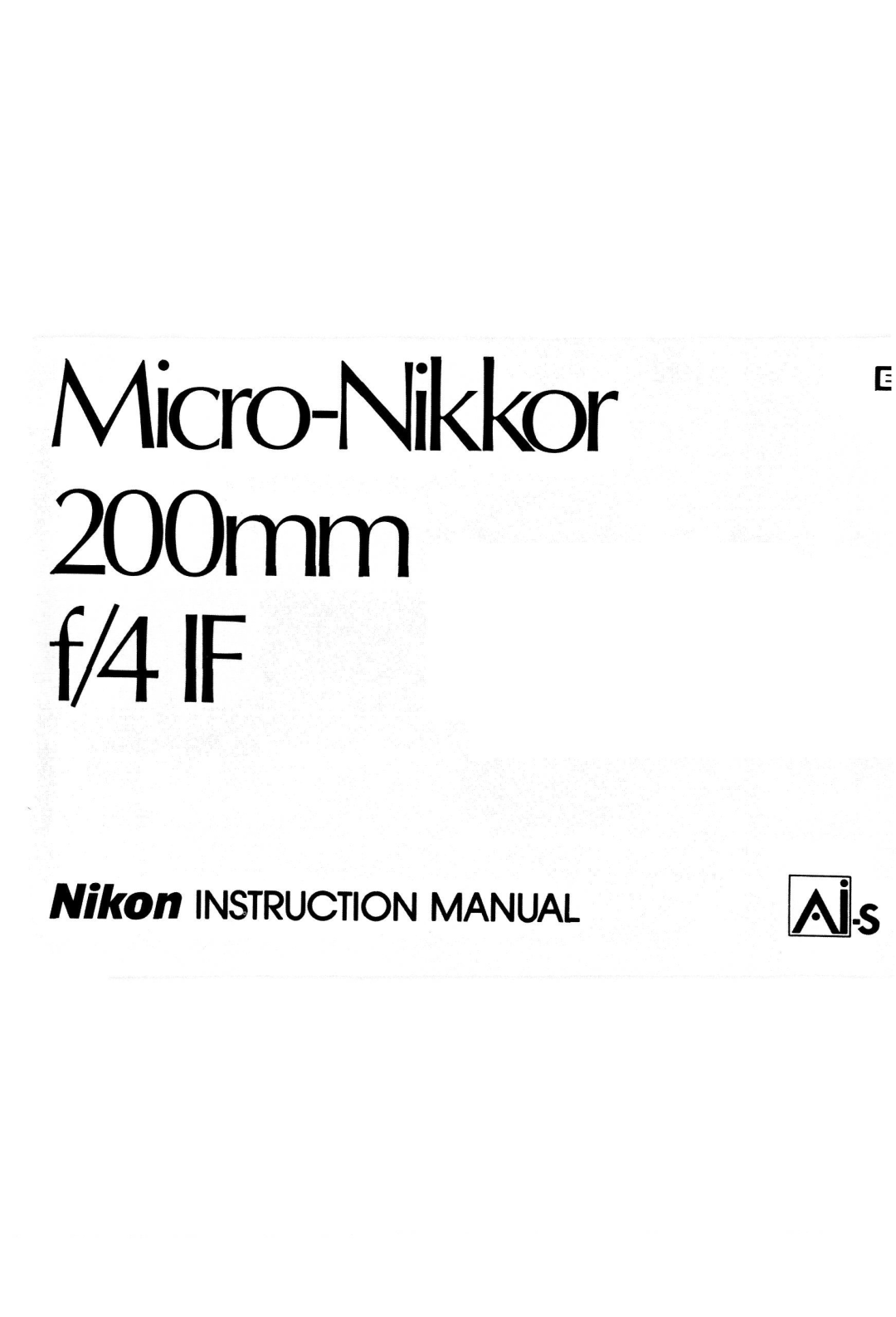 Nikon Micro-Nikkor 200mm f/4 IF instruction manual MicnoNikkor 200mm f/4IF 