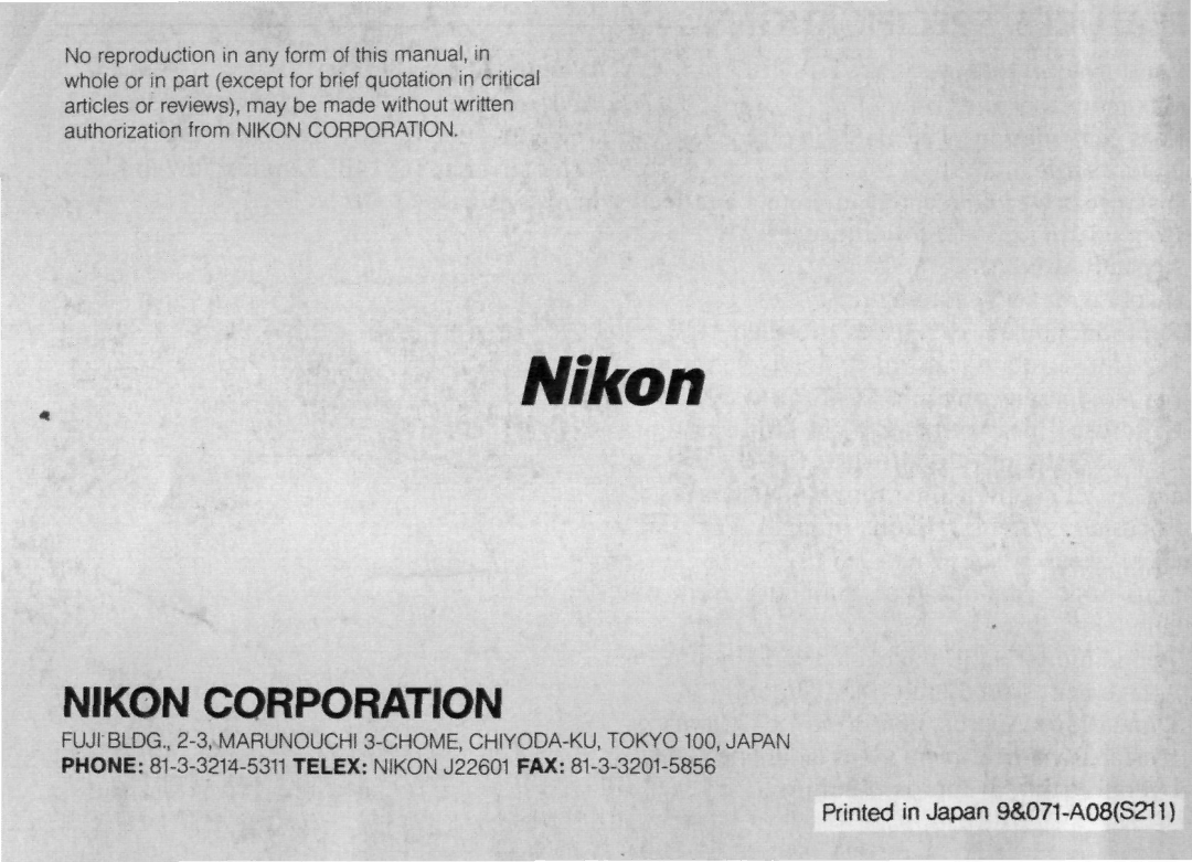 Nikon Micro-Nikkor 200mm f/4 IF instruction manual Nikon 