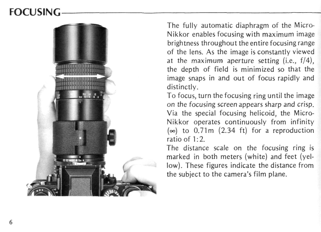 Nikon Micro-Nikkor 200mm f/4 IF instruction manual 