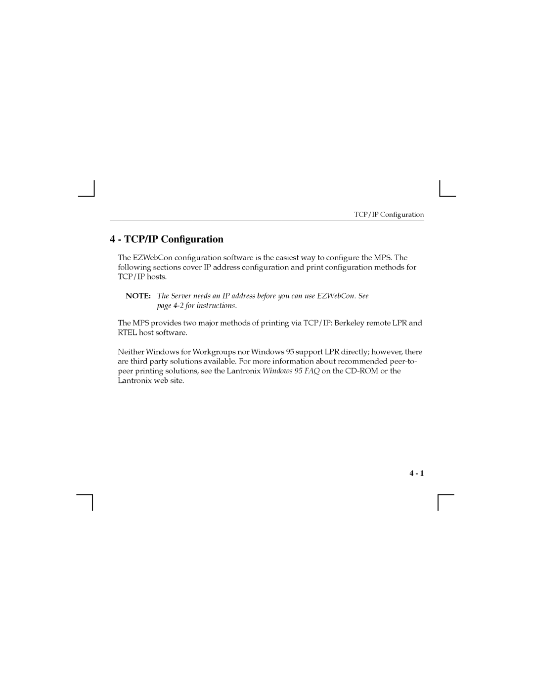 Nikon MPS1-T, MPS1-2, MPS100 manual TCP/IP Conﬁguration 