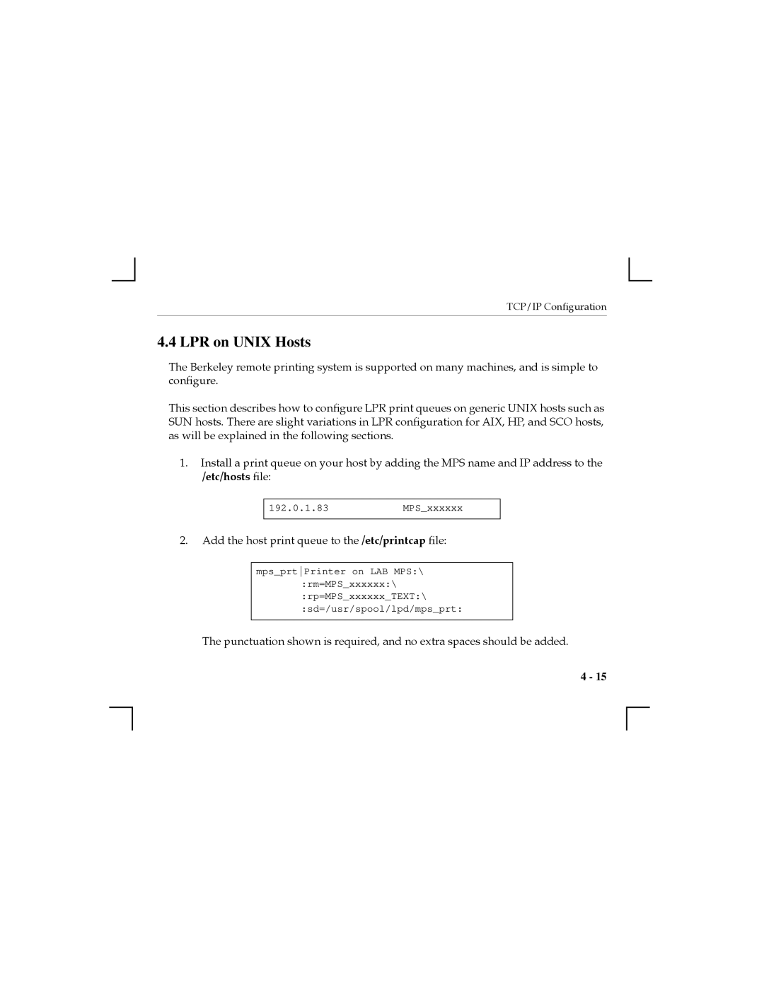 Nikon MPS1-2, MPS1-T, MPS100 manual LPR on Unix Hosts 