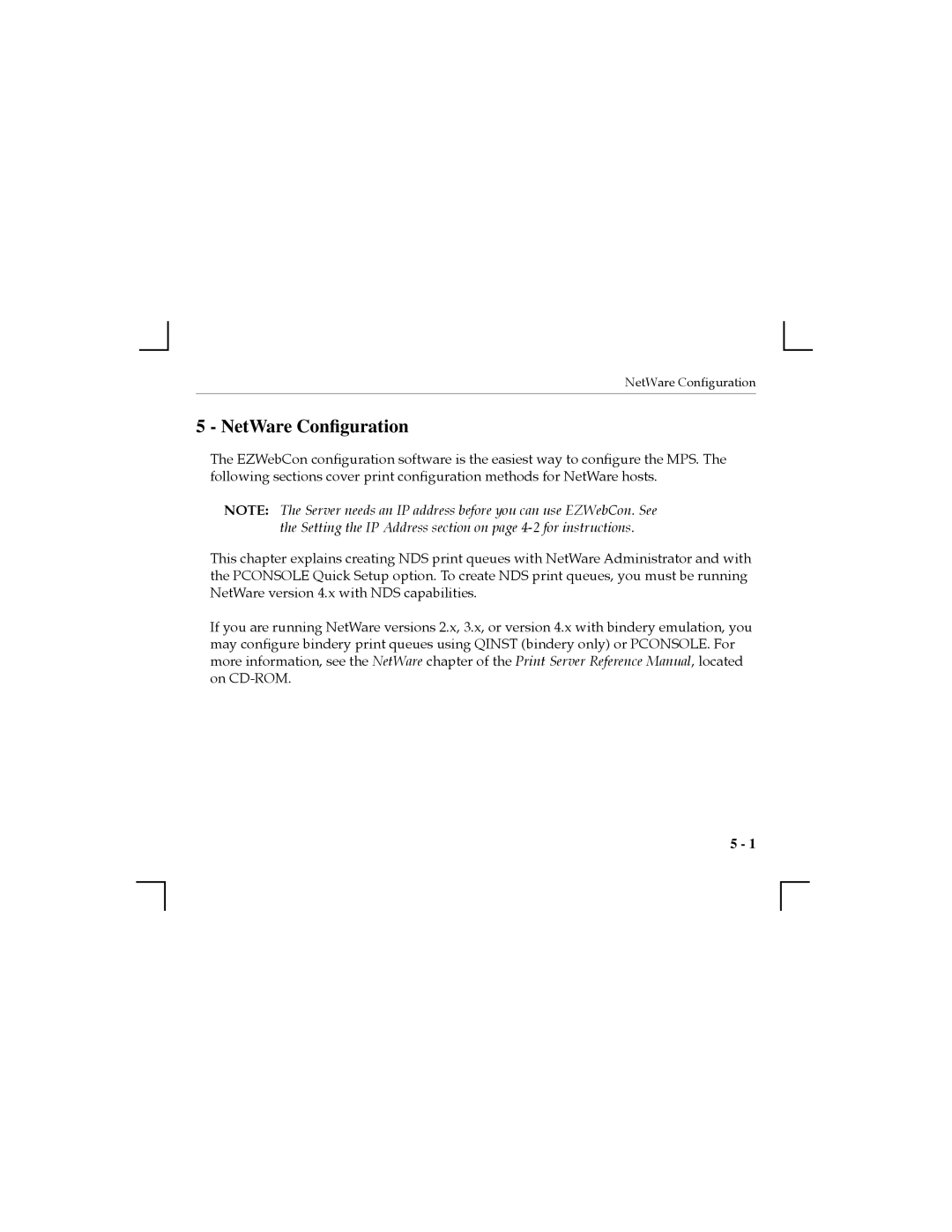 Nikon MPS1-T, MPS1-2, MPS100 manual NetWare Conﬁguration 