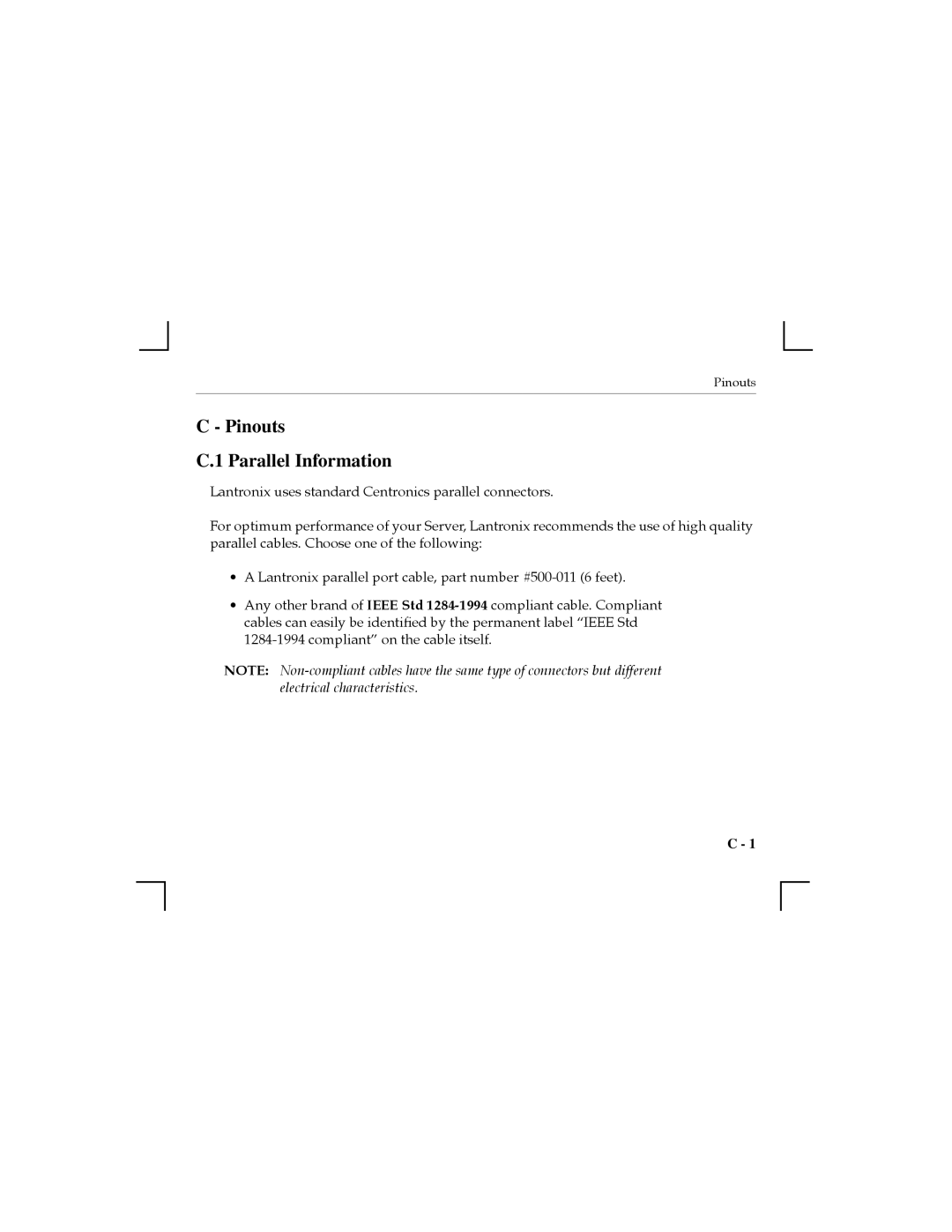 Nikon MPS1-T, MPS1-2, MPS100 manual Pinouts Parallel Information 