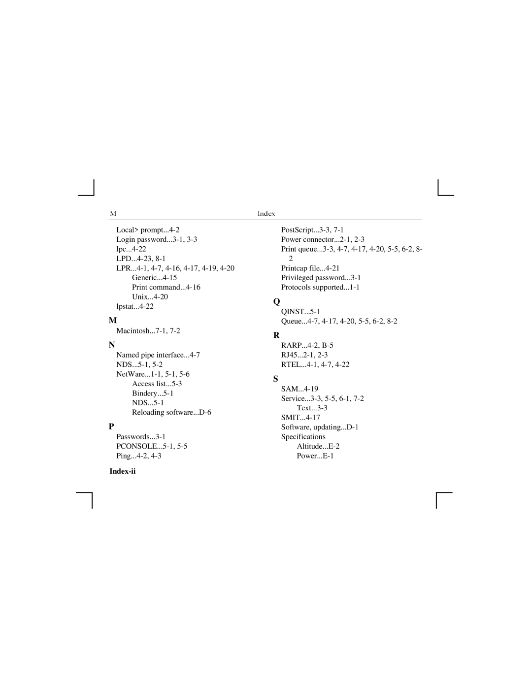 Nikon MPS100, MPS1-T, MPS1-2 manual Index-ii 