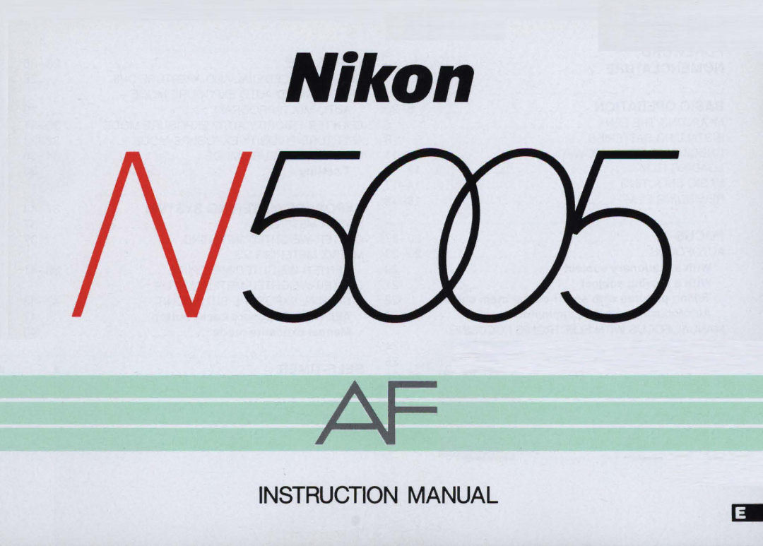 Nikon N5005 instruction manual Nikon 