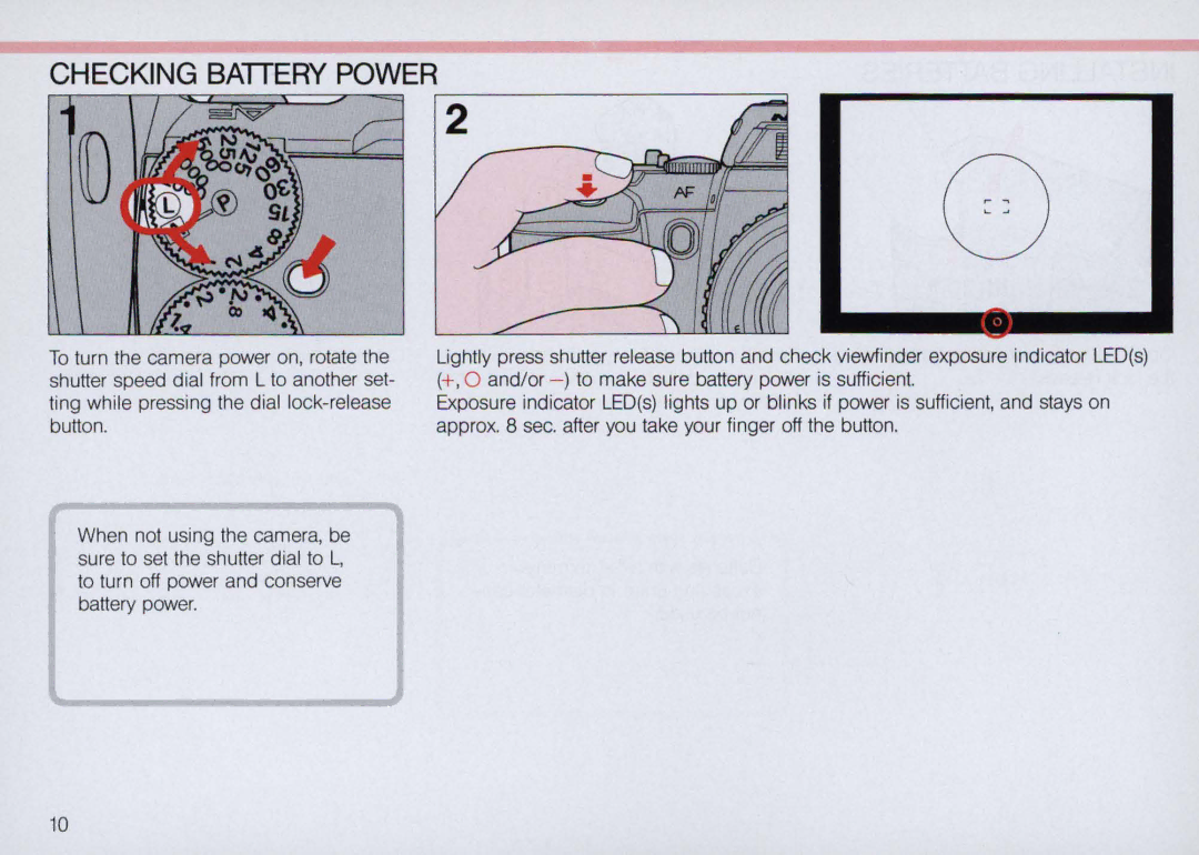 Nikon N5005 instruction manual Checking Batiery Power 