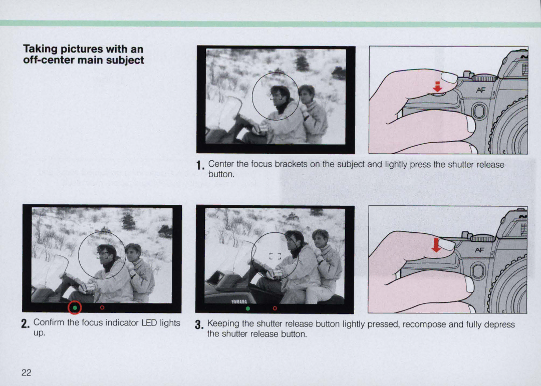 Nikon N5005 instruction manual Taking pictures with an off-center main subject 