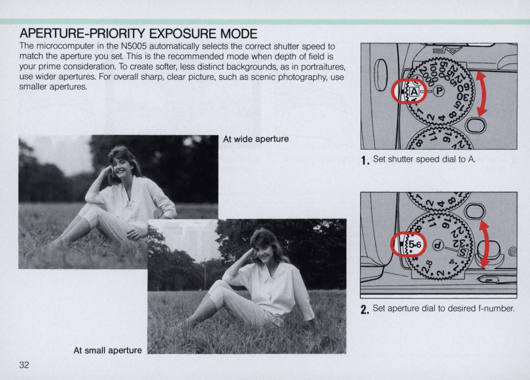 Nikon N5005 instruction manual APERTURE-PRIORITY Exposure Mode, MlNIIIl.Q 