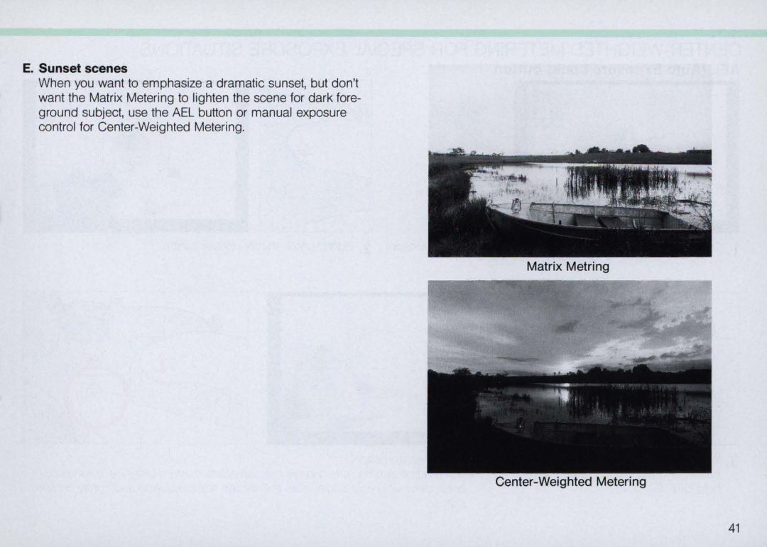 Nikon N5005 instruction manual Sunset scenes 