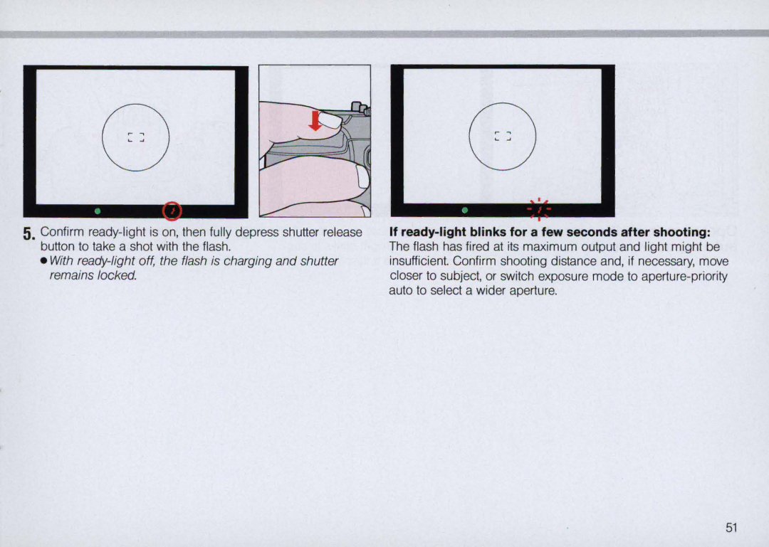 Nikon N5005 instruction manual If ready-light blinks for a few seconds after shooting 