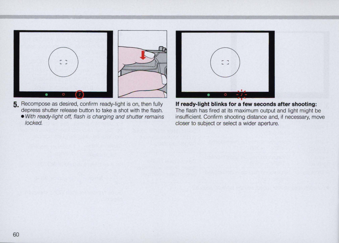 Nikon N5005 instruction manual If ready-light blinks for a few seconds after shooting 