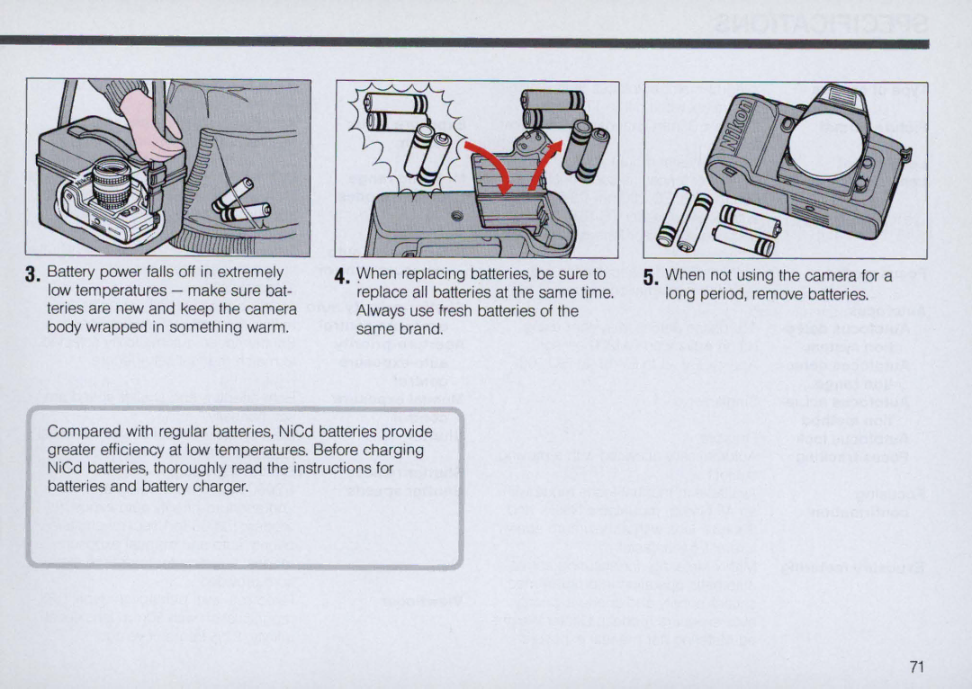 Nikon N5005 instruction manual Replace all batteries at the same time 