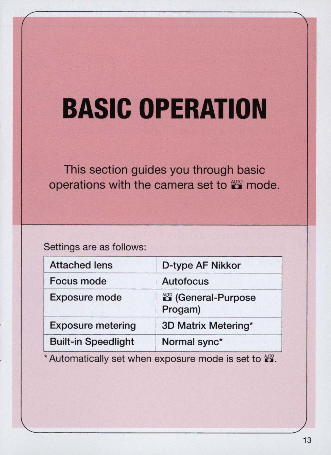 Nikon N60 instruction manual Basic Operation 