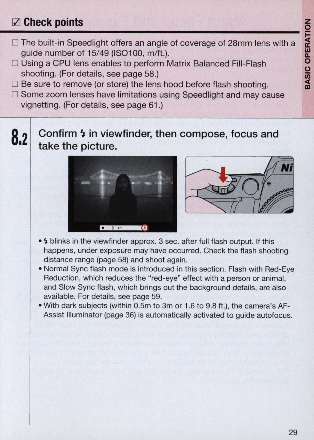 Nikon N60 instruction manual Zl Check points 