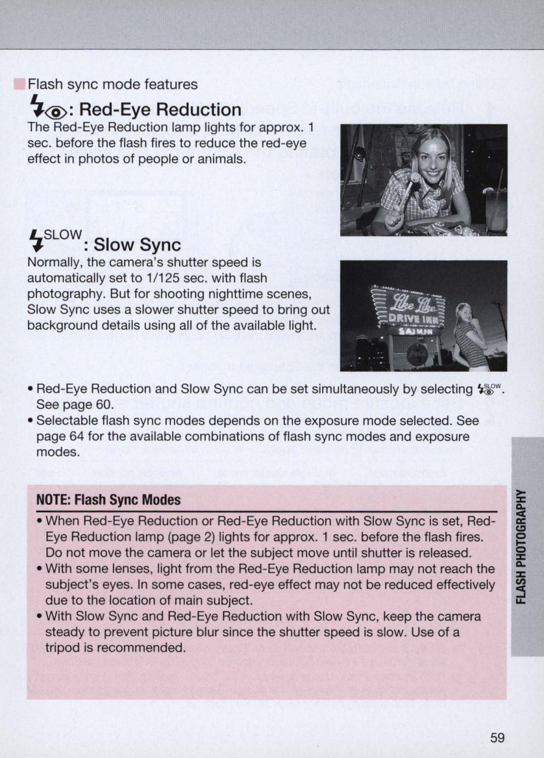 Nikon N60 instruction manual ~@ Red-Eye Reduction, Slow Sync 