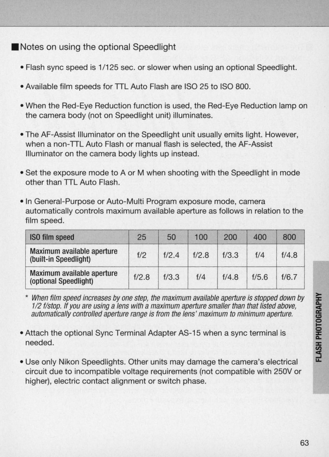 Nikon N60 instruction manual ISO film speed 