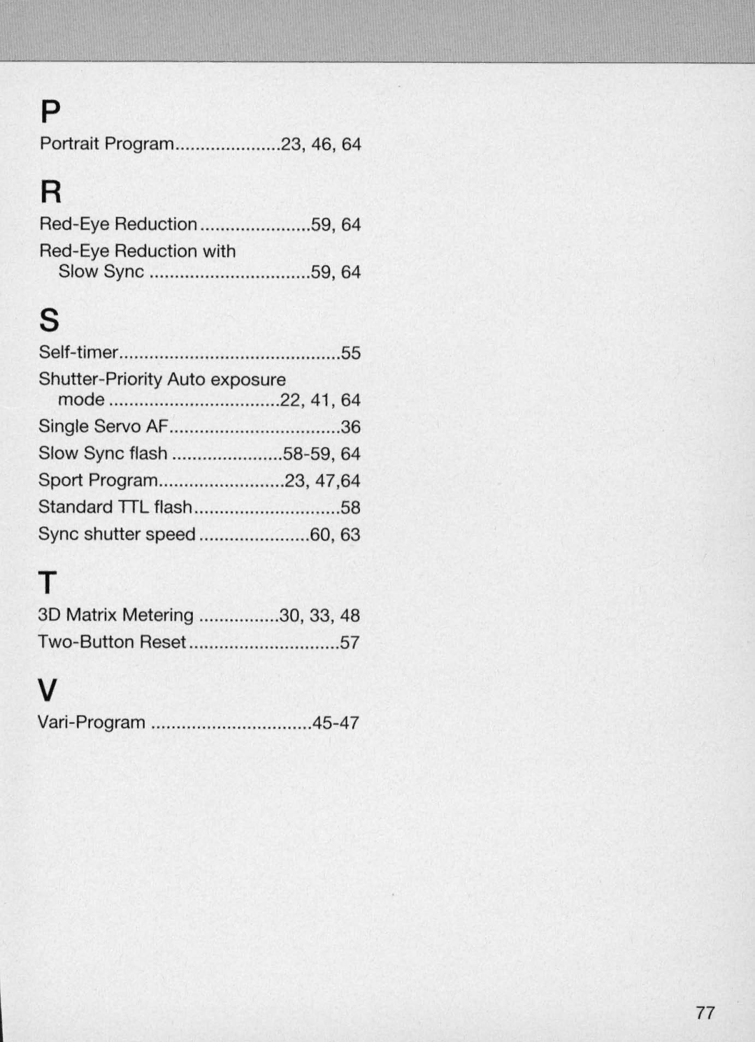 Nikon N60 instruction manual 23, 46 