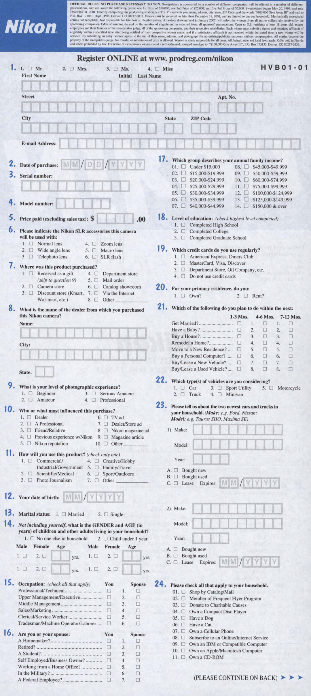 Nikon N60 instruction manual HVB01-01 