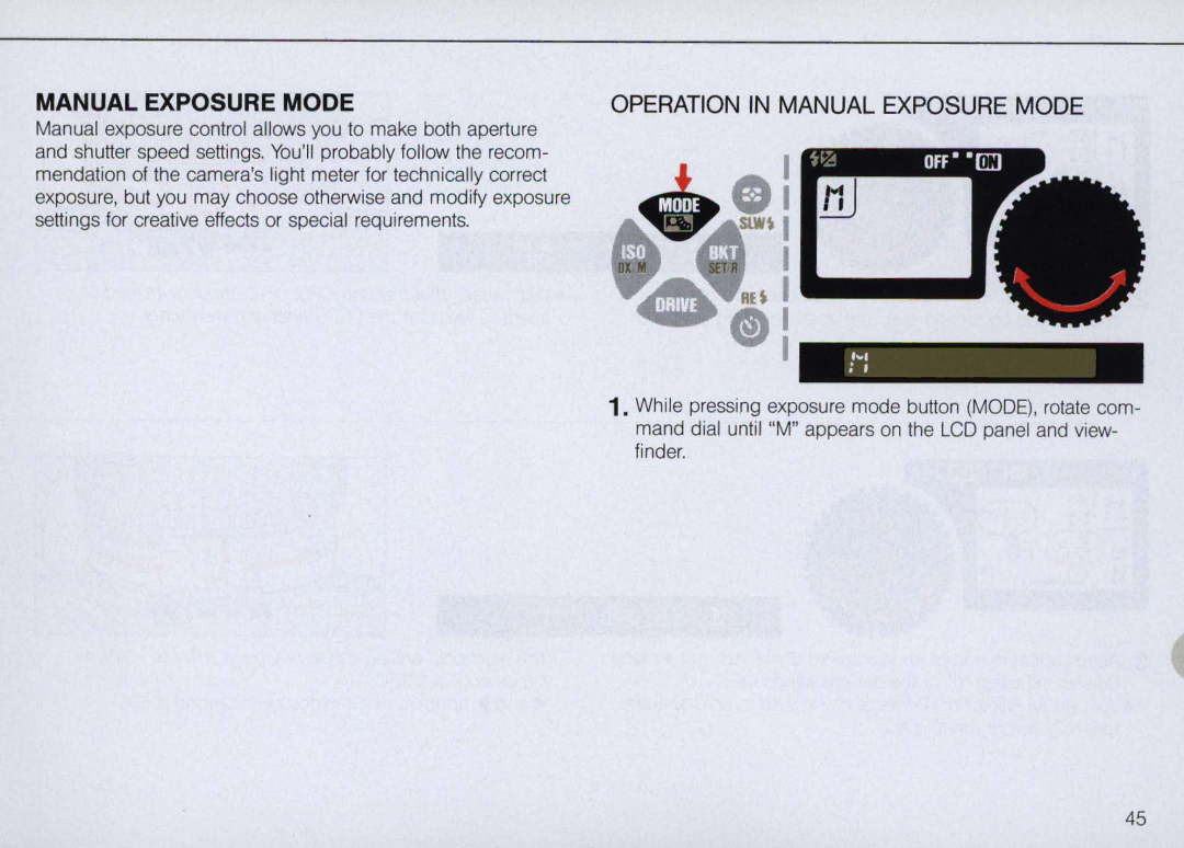 Nikon N6000 instruction manual Manual Exposure Mode Operation in Manual Exposure Mode 