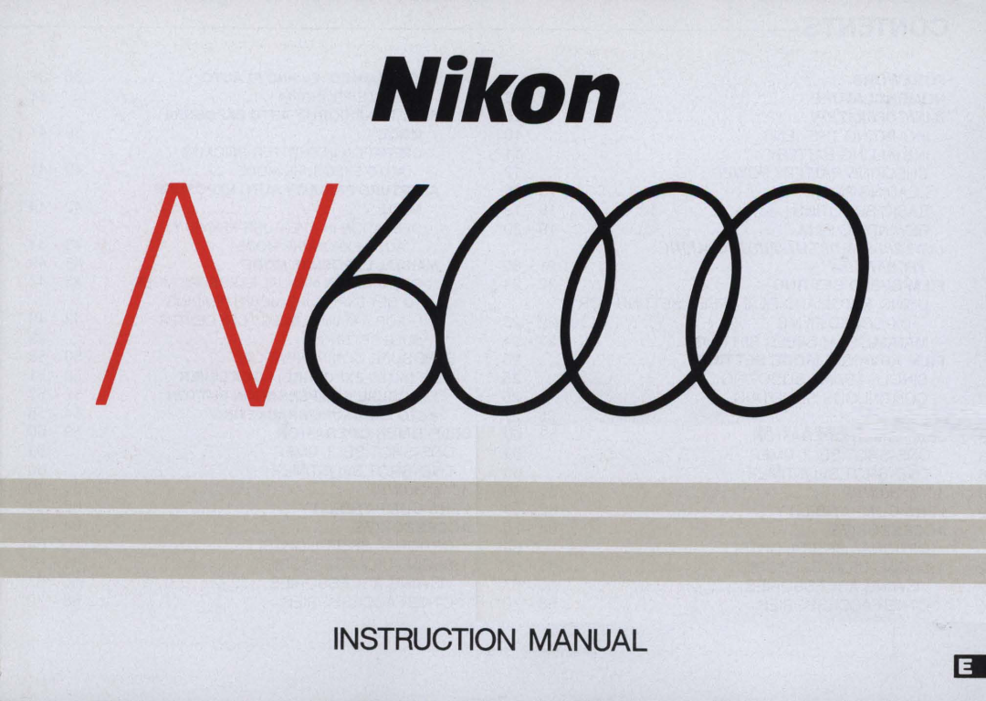 Nikon N6000 instruction manual Instruction Manual, Nikon 
