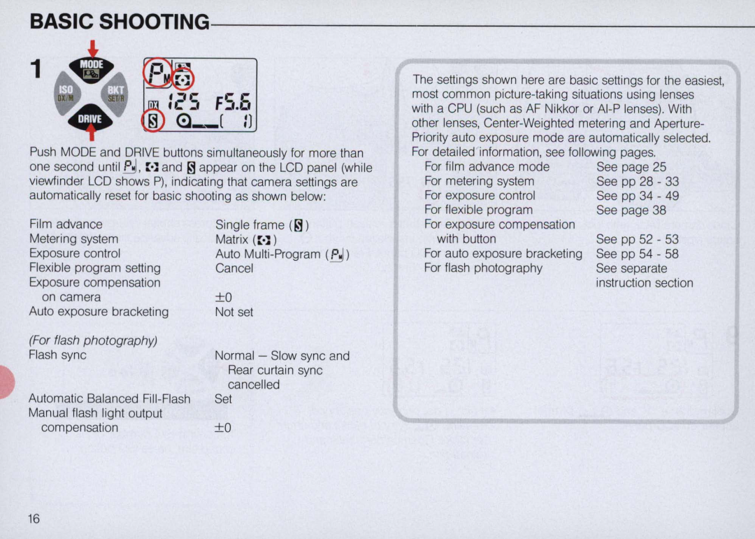 Nikon N6000 instruction manual Basic Shooting, For flash photography 