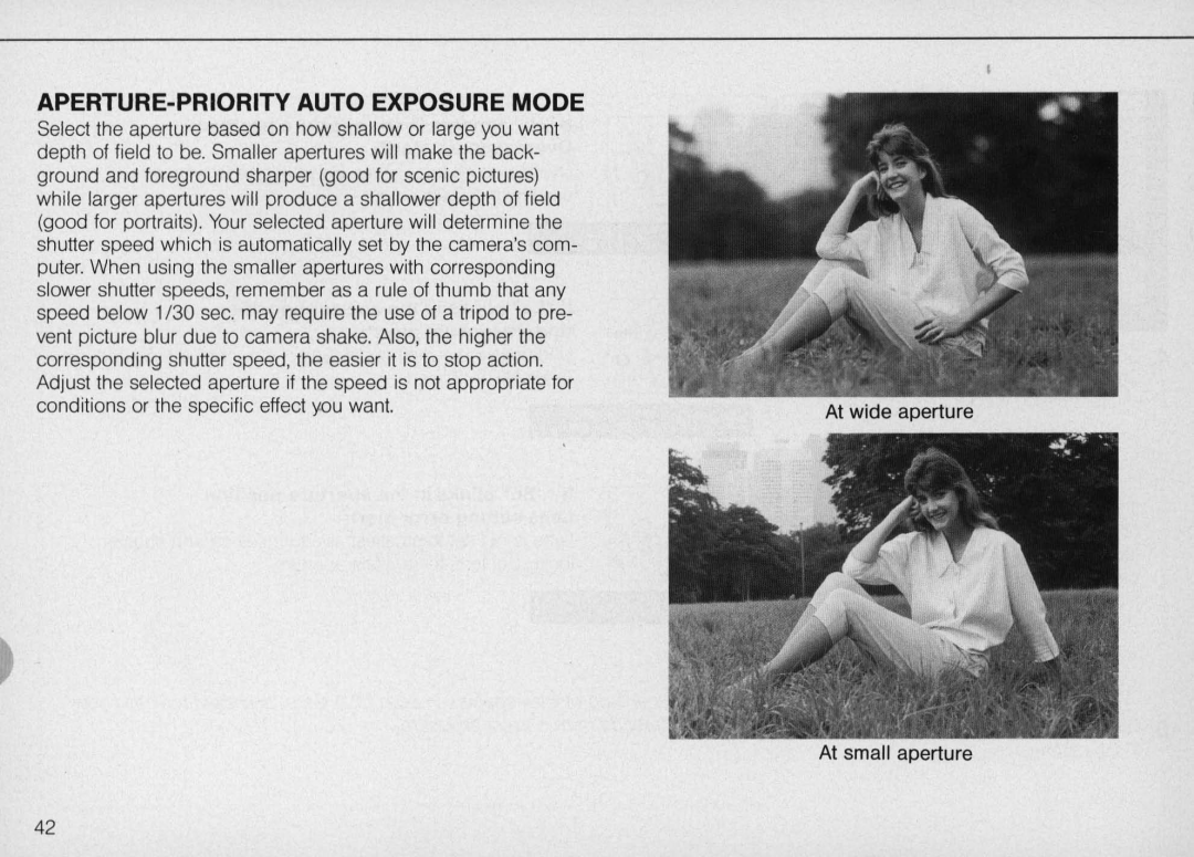 Nikon N6000 instruction manual Aperture-Priority Auto Exposure Mode 