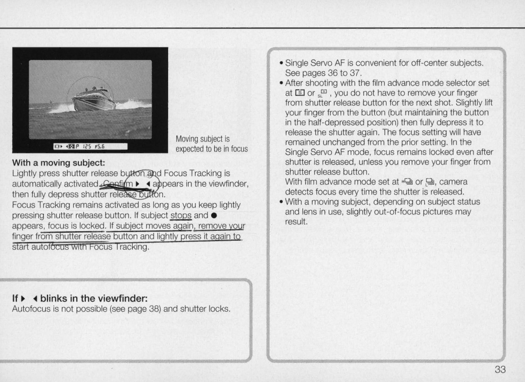 Nikon N70 instruction manual If ~ -4blinks in the viewfinder 