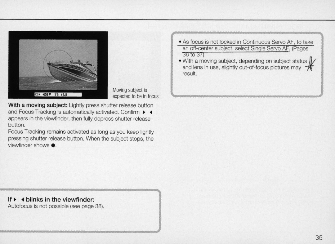 Nikon N70 instruction manual If ~ blinks in the viewfinder 