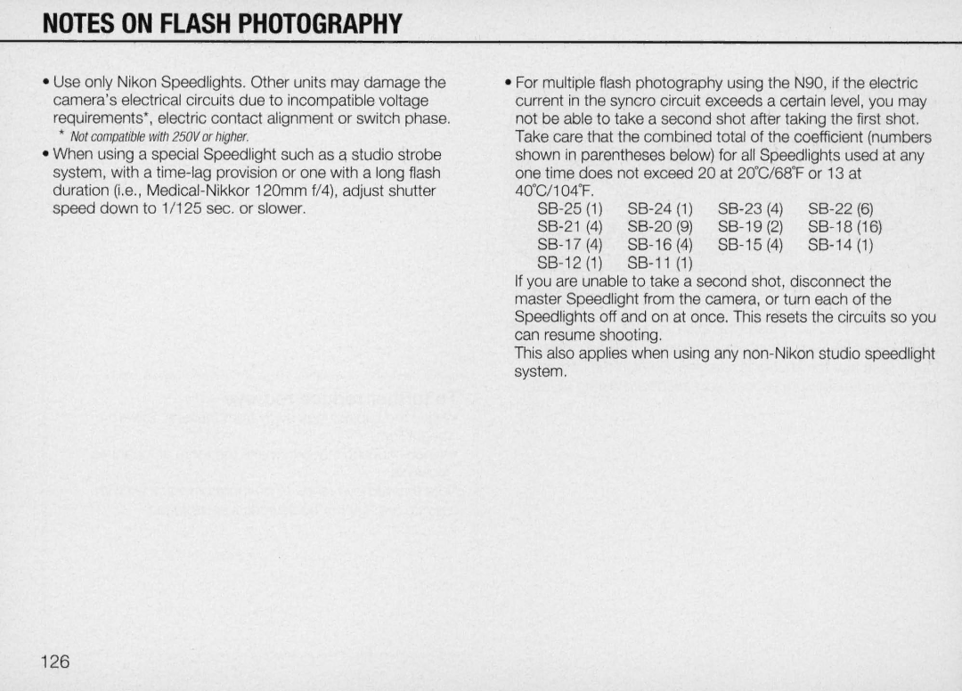 Nikon N90 instruction manual 126 