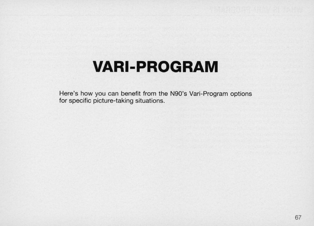 Nikon N90 instruction manual Vari-Program 