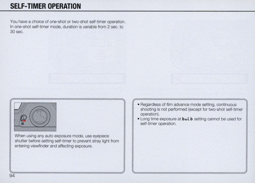 Nikon N90 instruction manual SELF-TIMER Operation 