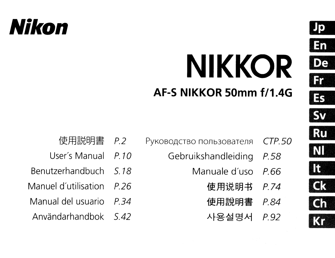 Nikon NIK2180 user manual Nikkor 