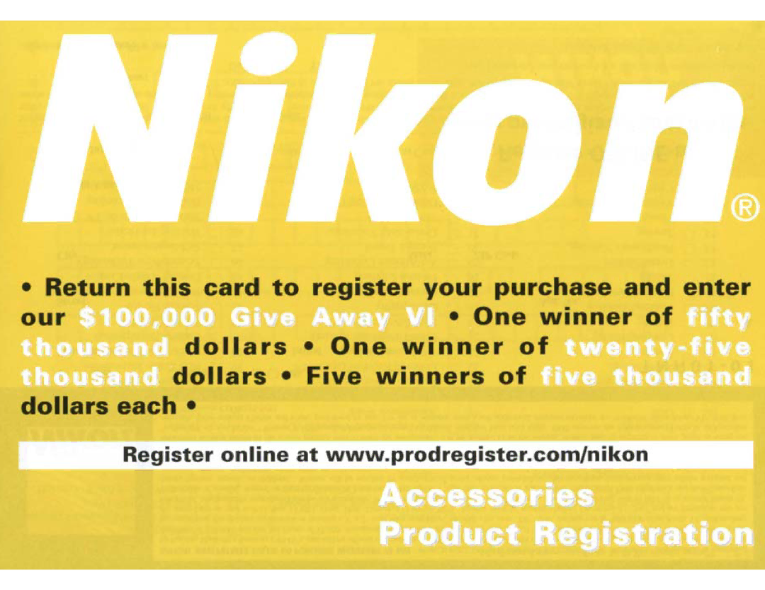 Nikon NIK2180 user manual Dollars. One winner 