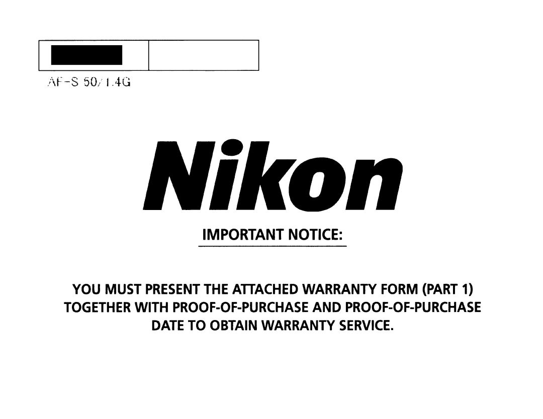 Nikon NIK2180 user manual Important Notice 