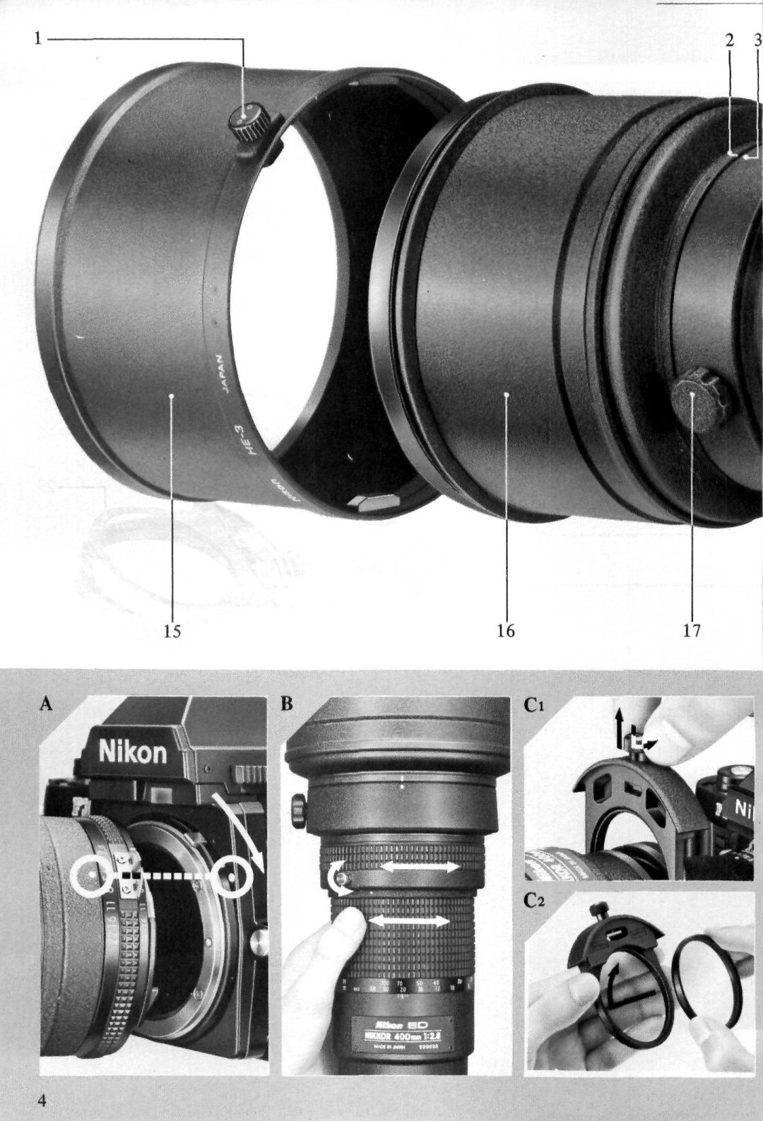 Nikon Nikkor ED 400mm f/2.8 IF, 2171 instruction manual 